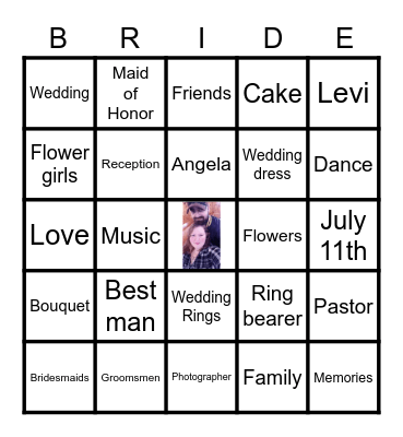 Angela's Bridal Shower Bingo Card