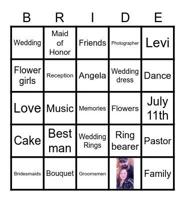 Angela's Bridal Shower Bingo Card