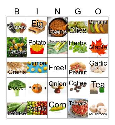 NYBG Plant Bingo: Food Bingo Card