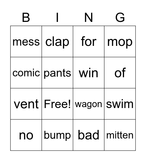 BINGO!! Bingo Card