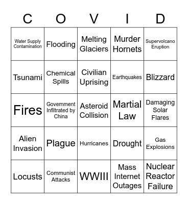 Apocalypse Bingo - Sean Bingo Card