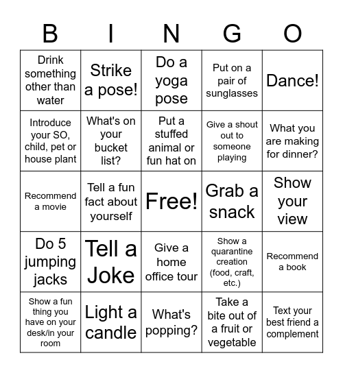 RStudio Work Week Bingo Card