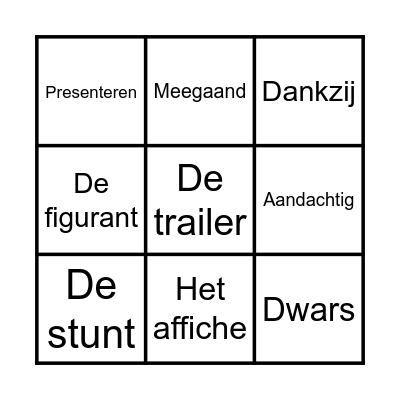 Themawoorden Bingo Card
