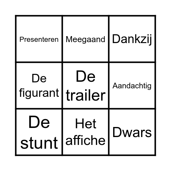 Themawoorden Bingo Card