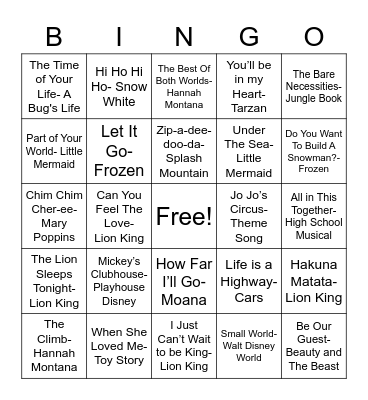 Music Bing @ The Ohrenberger Bingo Card