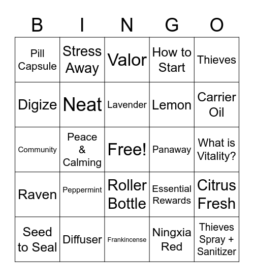 101 Class Bingo Card