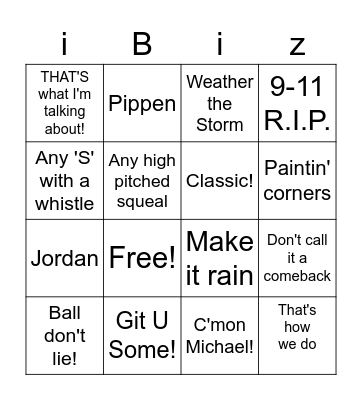Ping Pong Bingo Card