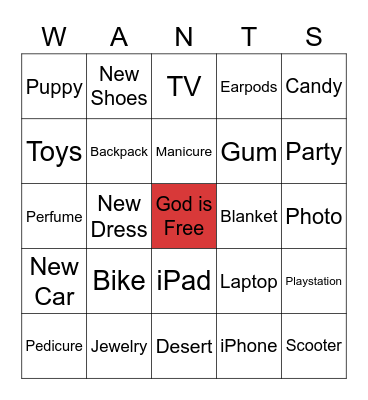 God Helps Us Bingo Card