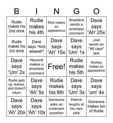 Lightning COVID Bingo Card