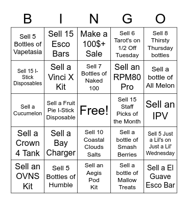 SALES BINGO Card