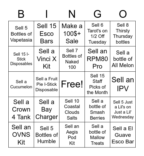 SALES BINGO Card