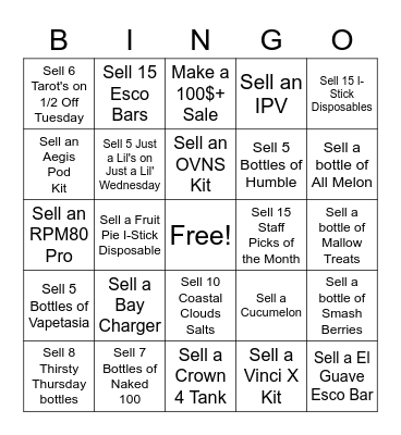 SALES BINGO Card