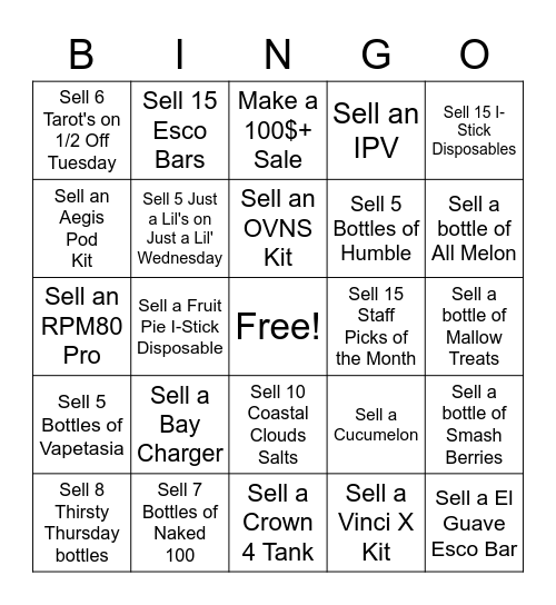 SALES BINGO Card