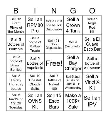 SALES BINGO Card