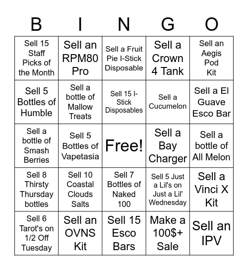 SALES BINGO Card