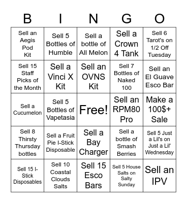 SALES BINGO Card