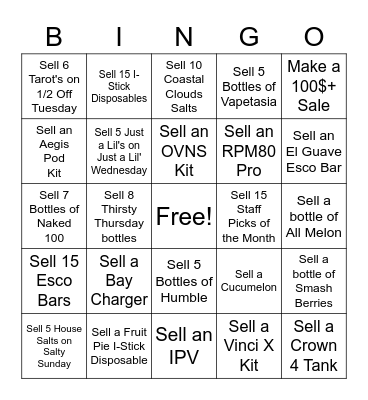 SALES BINGO Card