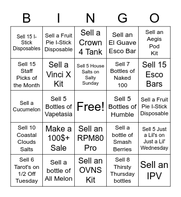 SALES BINGO Card