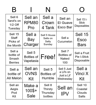 SALES BINGO Card