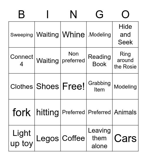 Taking Turns Bingo Card