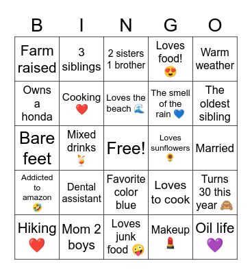 Yulma’s Bingo 🤪💕 Bingo Card