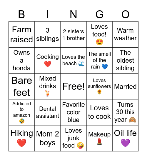 Yulma’s Bingo 🤪💕 Bingo Card