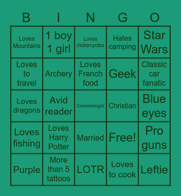 Ashley’s Bingo Card