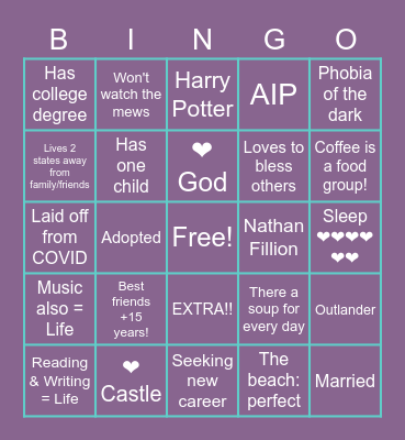 What do we have in common? Bingo Card