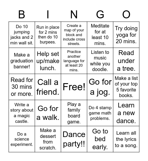 6/1 Bingo Card