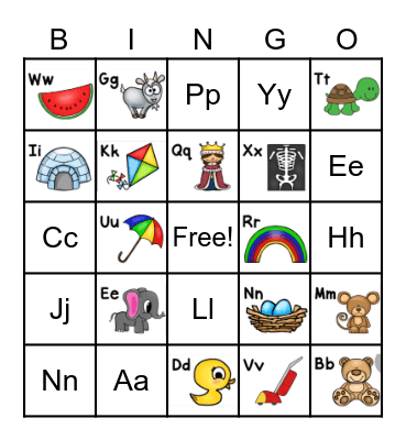 Alphabet Bingo Card