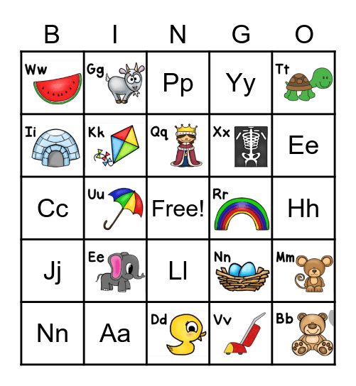 Alphabet Bingo Card