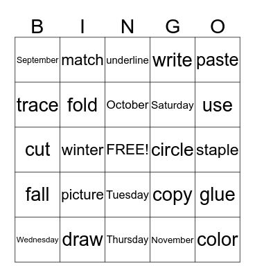 Words I Use Bingo Card