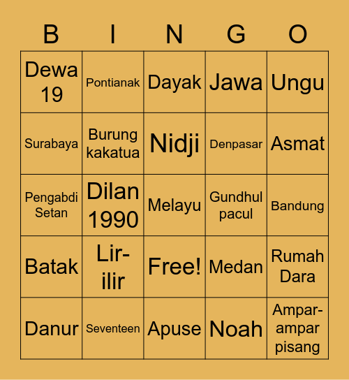 Bingonya Cia 💕 Bingo Card