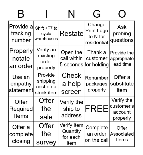 Yow QA Bingo! Bingo Card