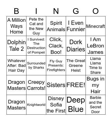 Fall Book Fair 2014 Bingo Card