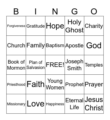 General Conference Bingo Card