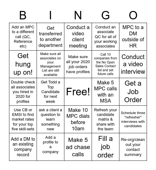 Team LongMonsters BINGO Card