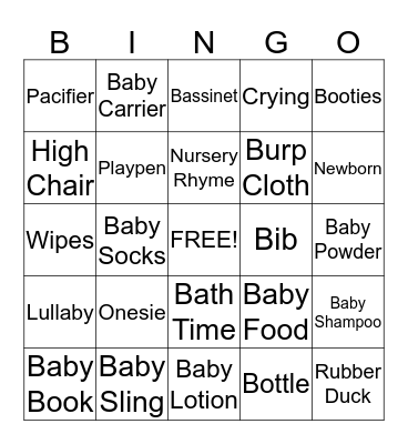 BABY BINGO Card