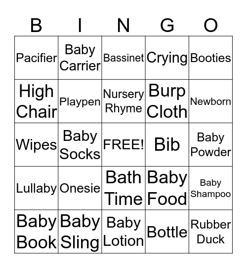 BABY BINGO Card