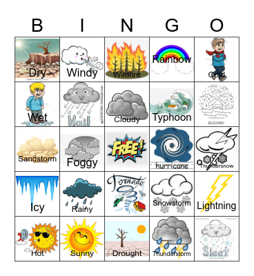 Weather Bingo Card
