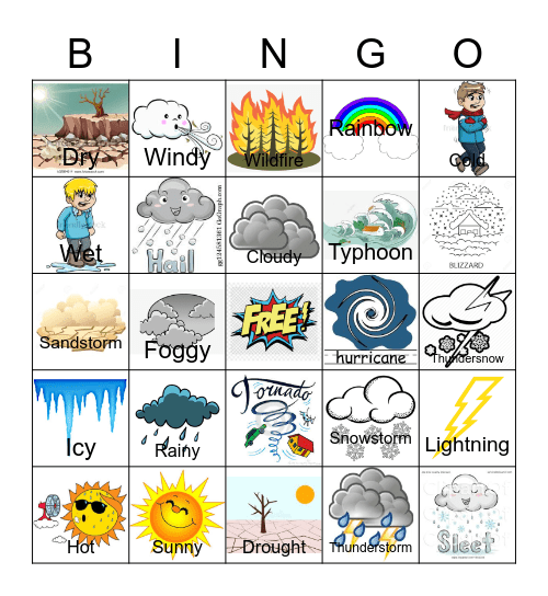 Weather Bingo Card