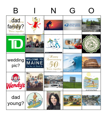 Mom & Dad's Anniversary Bingo Card