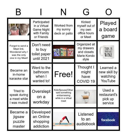 Social Distancing BINGO Card