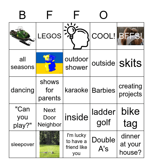 Friends Bingo Card