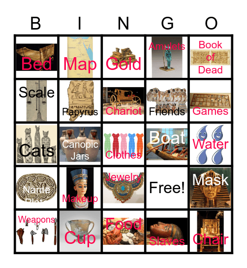 Egypt Items for Afterlife 1 Bingo Card