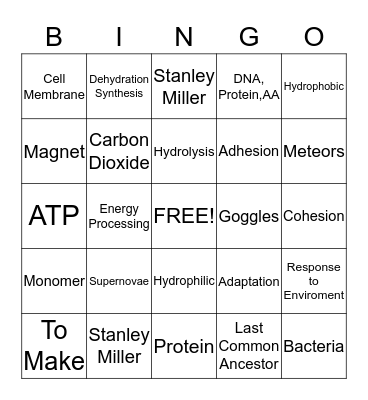 Biology is Awesome!! Bingo Card
