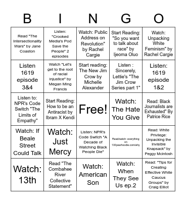 Let's Get Educated Bingo Card