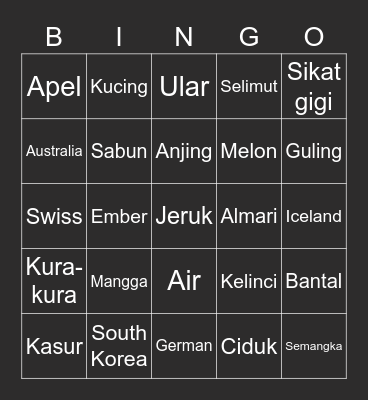 Pili Bingo Card