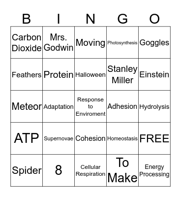 Biology is Awesome!! Bingo Card
