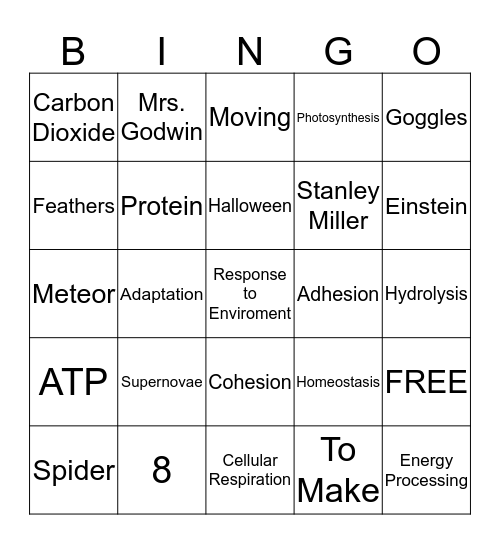 Biology is Awesome!! Bingo Card